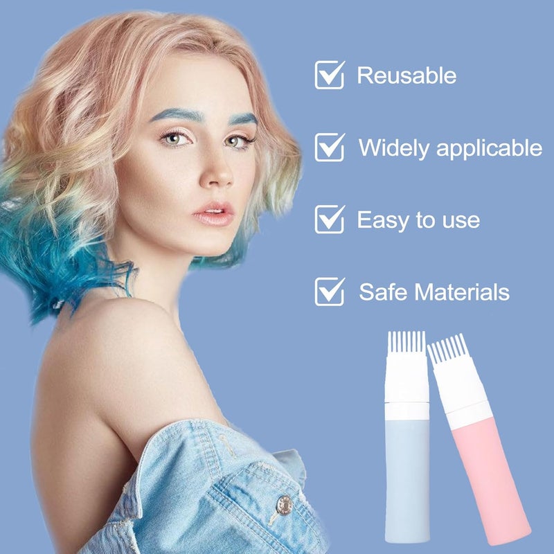 Lapfoon 2 Packs Silicone Hair Oil Applicator, 2.7 Ounce Root Comb Applicator Bottle for Hair Dye, Hair Dye Comb Brush, Scalp Oil Applicator Bottle - Image 4